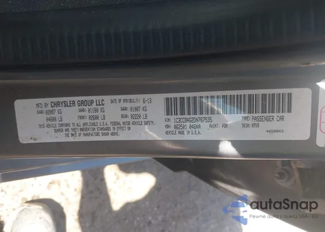 2013 Chrysler 200 Lx из США, поврежденный, VIN 1C3CCBAG2DN767535